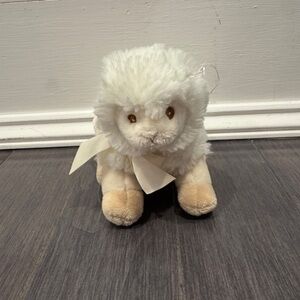 Bearington Baby Plush Rattle Stuffed Lamb Toy - Cream and Tan Baby Infant